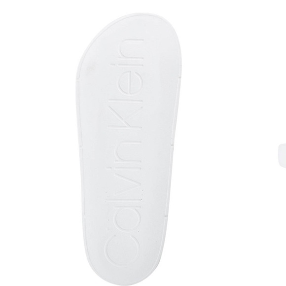 Calvin Klein Mens Adult Casual Pool Slides Logo White Color Sandals Size 11M - Picture 5 of 7